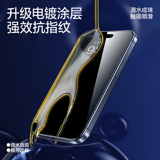 Flash Magic adecuado para Apple 15Promax Película templada iPhone15Pro Película de teléfono móvil Película 360 grados Anti-Peeping Anti-Fingerprint Película Protective Apple 15 [360 Anti-Piece de pantalla completa] 1 pieza