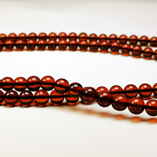 Amber Beads One Thing One Picture One Certificate Amber Beads String 108 Women's Necklace Black Brown Burgundy Water Purification Grade Beads String 20.22g 6.5mm