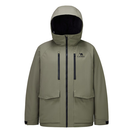 Camel (CAMEL) Men's Jacket Cotton Jacket Men's Winter Hooded Velvet Thickened Waterproof Workwear Cotton Jacket Men M34CAEC735