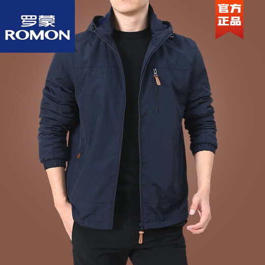 Romon Outdoor Men's Jacket Otoño e Invierno 2025 Nuevo tops de ropa de otoño para hombres de mediana edad más chaqueta de vellón Primavera y otoño grueso 9898 Black Style Plus Fleece 3xl