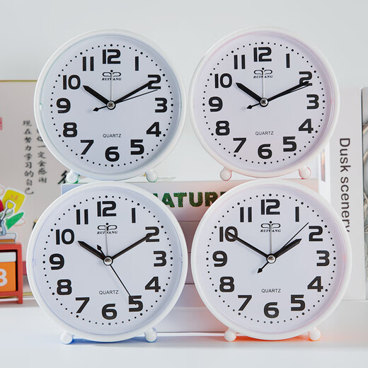 Elderly large-character clock desktop display clock face clear bedside student children desktop 2024 latest alarm clock 8016 round blue