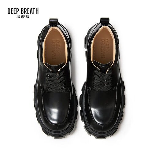 
DEEP BREATH Deep Breath Women's Shoes Cowhide Thick Sole Low Top Strap Gentleman Single Shoes Women's AX13066 Black 37