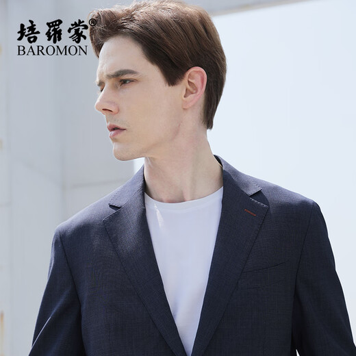 
BAROMON (100% wool] imported Italian fabric semi-lined men's suit men's jacket suit top blue 175C