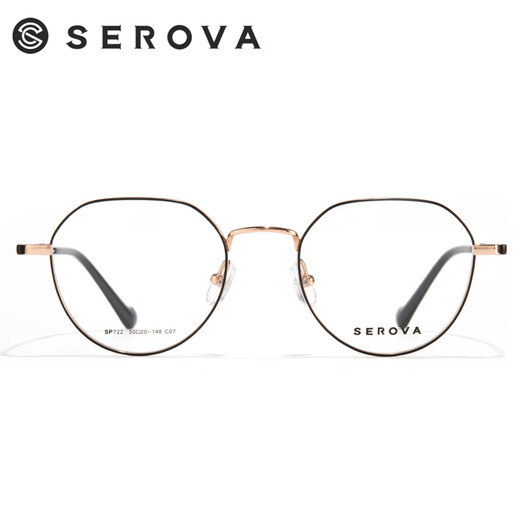 
Slowa glasses frame men's myopia glasses frame women's trendy fashion frames can be equipped with myopia lenses SP722-C7 black and gold [only single frame]