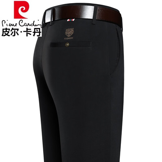 Pierre Cardin Pure Cotton Herren Casual Hosen mittleren Alters in der mittleren Altersdauer vielseitiger Anti-Falten-Kee-Resistant-Geschäft lang Hosen Trend 9888 Modelle [Sommerstil] Marineblau Größe 34 Taillenumfang 2 Fuß 7 7