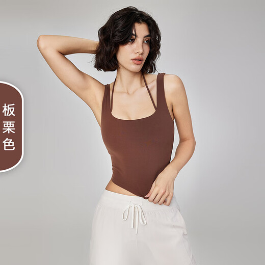 LULUUVTTOH summer beautiful back sports vest women's yoga top with chest pad for outer wear running shockproof Pilates fitness underwear for women blue M