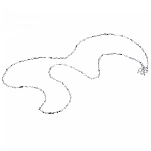 Nilan platinum plain chain necklace women's clavicle chain fine ingot chain PT950 platinum necklace fashionable melon seed chain 45cm long