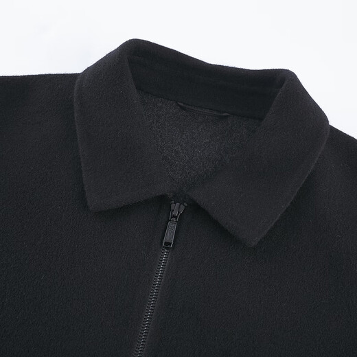 Biyinlefen high-quality double-sided wool autumn and winter men's casual tops, soft, warm and capable lapel wool coat 07 black M