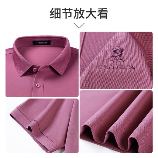 MONTAGUT summer men's Polo shirt short-sleeved mulberry silk cool breathable business casual T-shirt green 2XL/54