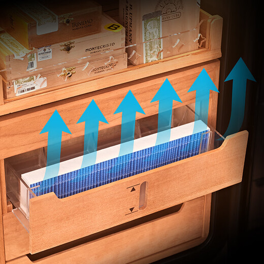 PULADI WIFI smart frequency conversion double-door cigar cabinet constant temperature and humidity red wine refrigerator ultra-thin temperature control and humidity control tobacco compressor cigar moisturizing cabinet arc retro frequency conversion red wine and cigar integrated cabinet three temperature zones 490L