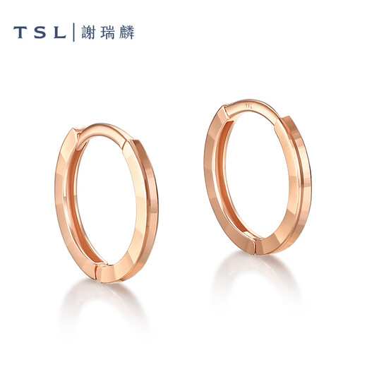 Xie Ruilin (TSL) 18K gold earrings simple and casual geometric earrings BE661-BE663 BE662-two-color car flower