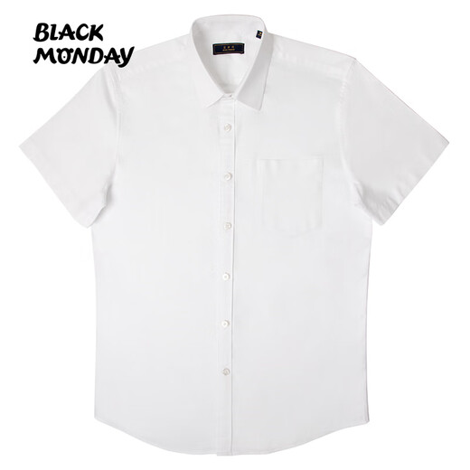 BlackMonday Sommer reines Baumwoll Oxford-Shirt Männer kurzärmelige Baumwollbärte für Eisenfreie Mode vielseitig Geschäfte Casual Formal Shirt