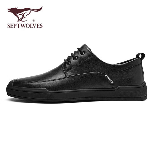 SEPTWOLVES leather shoes men's business formal shoes men's British casual men's shoes 8311480617 black 41