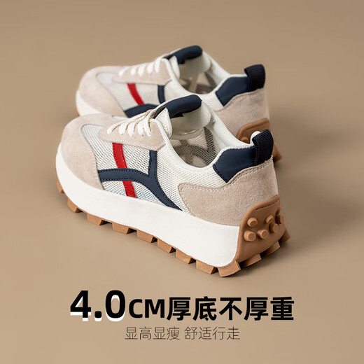 ZHR Frauenschuhe Frühlings- und Sommer atmungsaktiven Mesh-Schuhen für moralische Ausbildung von Schülern von Frauen Leichtes, dick-solide Sneakers für Frauen G686E Mailand 35 35