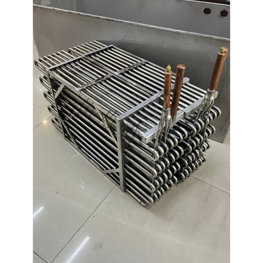 XMSJ工业冷水机3P5P10P匹厂家专用304不锈钢制冷盘管蒸发器换热冷却器  (10匹*3)120m16/1049*600*