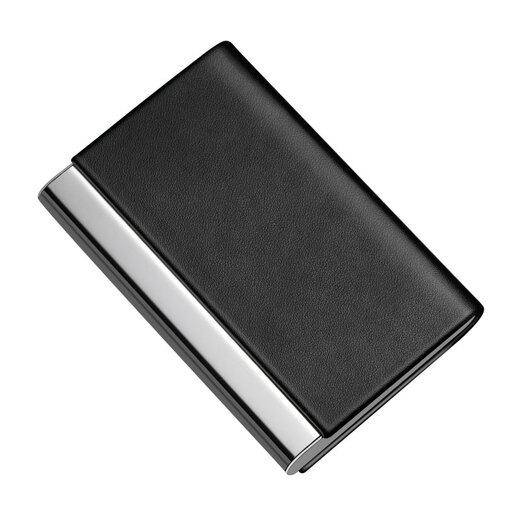 Ehrenmann Business Cowide Visitenkartenclip Männer Frauen große Kapazitätsrückgang Case Cart Card Card Hülle True Leather Kartuelle Customized Gift Schwarz