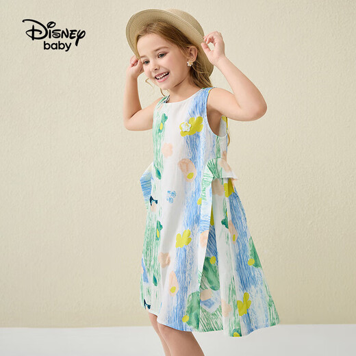 
Disney (DISNEY) girls vest dress colorful splicing for children's day performance dress summer DB321AA48 green 140