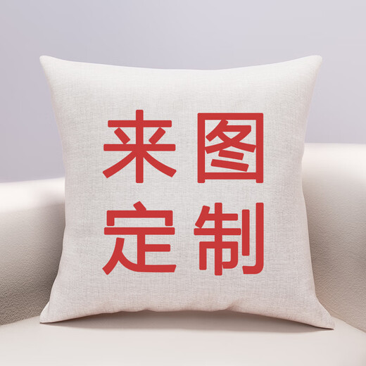 奢织中国风柿猫猫图案棉麻大抱枕中式客厅车载环保靠垫套乔迁礼品 826 柿猫猫吖-1 双面图案35X35cm(枕套加枕芯)