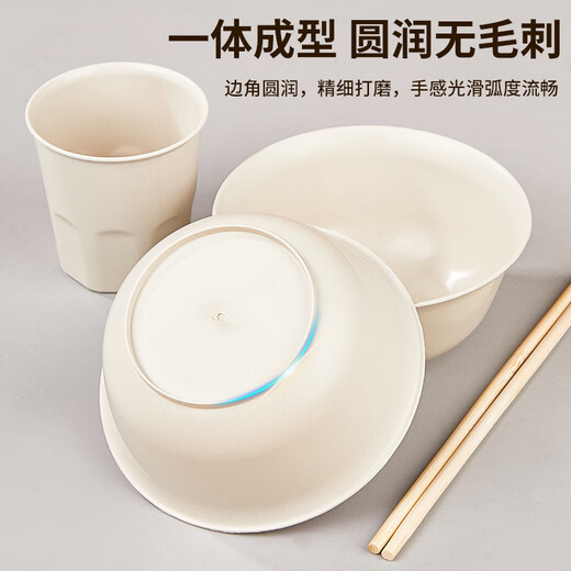 Youao disposable tableware set 20 sets thickened bowls, cups and chopsticks three-piece outdoor picnic waterproof and oil-proof set