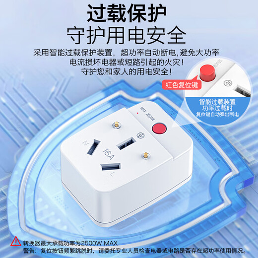 德力普（Delipow）10a转16a插座转换器插头 新能源汽车充专用带金属探针识别电流过载保护自动断电16A大功率