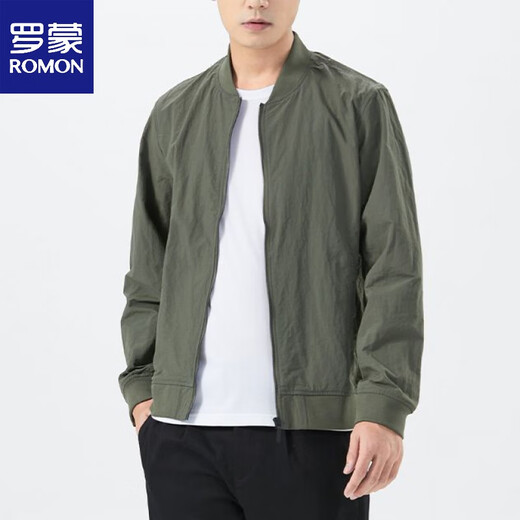 Romon Summer Sun Protection Jacke Mann Pilot Thin Executive Jacke junger Mann Baseballkragen trägt Korean Casual Top Military Green L.