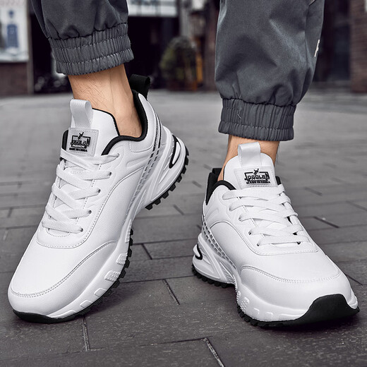 Jordan Gran autumn men's shoes, large size shoes, casual non-slip buckle shoes 46 air cushion 47 breathable sports waterproof leather sports running shoes white 9737 46