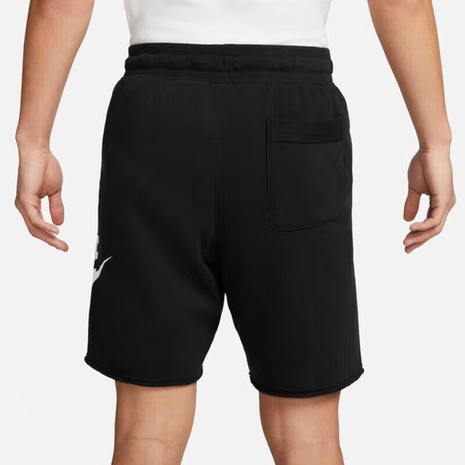 Nike (NIKE) shorts men's pants 2025 summer knitted sports pants breathable casual style running loose basketball lace-up trousers cotton breathable/loose DX0503-010 black M Recommended 120-130Jin [Jin equals 0.5 kg]