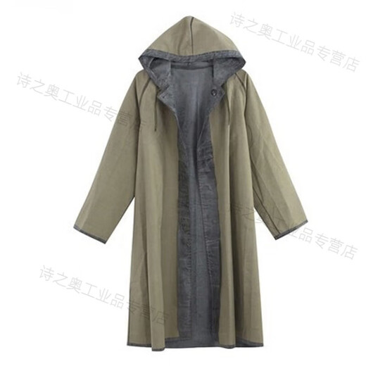 87 Outdoor Gummi-Leinwand Vintage einteilige Regenmantelgrüne Überschwemmungskontrolle und Rettungskohlemine Wehen Schutz Regen Poncho verdickte Q1SN6636 Ein-Stück-verlängerte Modell mit Kapuzenlänge 1 Meter 45 xxxxl