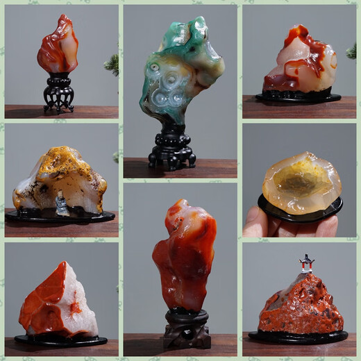 Achat rohe Steinornamente 0 Wind Lingshi Gobi Stein Farbe Jade Taihu Stein Lingbi Stranger Stein Anhänger Armband Halskette A1-4 Z-691