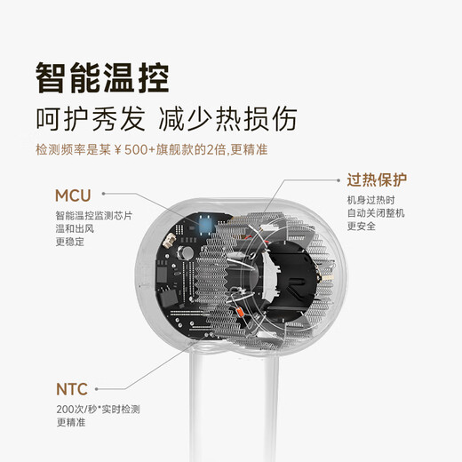 Zhuimi G10 high-speed hair dryer household hair dryer high-power quick-drying hair dryer negative ion high wind low noise gift leafless hair dryer white AHD11B