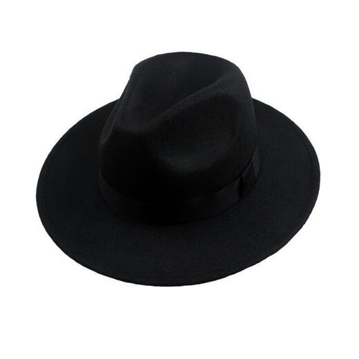 ESQTJF Hat Men's Autumn and Winter Hat Middle-aged and Elderly Jazz Hat Dad Woolen Hat British Xu Wenqiang Retro Gentleman Hat Solid Color Woolen-Black Adult Style 58cm