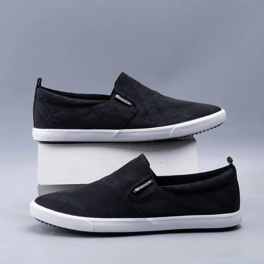 Belle Low Top Canvas Shoes Мужская обувь для весенней новой однофуточной педали обувь мужская старая пекинская штифта мужская повседневная ленивая туфли Belle Brand Fradship Special Price Clearance Black (6227 41