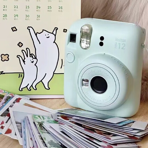 Fuji (FUJIFILM) Polaroid mini12 mini11/7/9 upgraded model, photo paper, one-time imaging camera, photo birthday gift, Mini12 mint green (ready in stock), official standard configuration