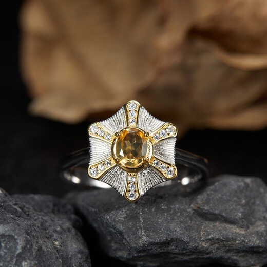 Shien natural tanzanite ring women's ruby ring citrine garnet ring sterling silver inlaid gemstone open ring tanzanite opening adjustable