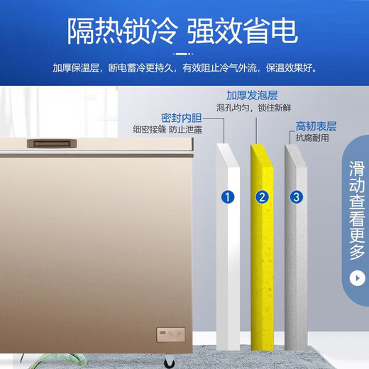 MeiLing 428-liter single-temperature commercial freezer minus 40 degrees first-level energy efficiency cryogenic quick-freezing electronic temperature control BC/BD-428DTE trade-in