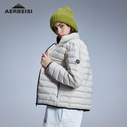 
Alpine anti-diamond down jacket for men and women, large size fashionable sports jacket can be used as an inner liner or outside. Beige L