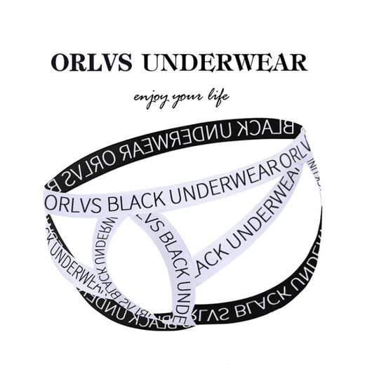 New spot men's thongs sexy sexy youth double underwear men black L picture price M white