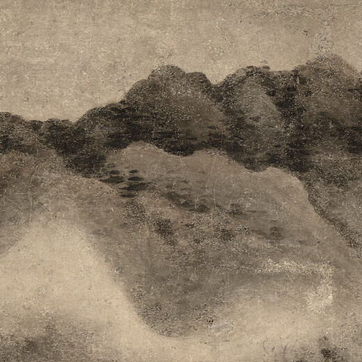 元高然晖山水图古代山水画卷轴名画复仿古画装饰挂画 元倪瓒筠石古槎图12134 40X52厘米（喷绘画心尺寸） 装裱