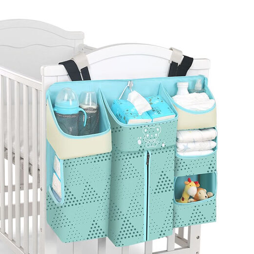 
CLCEY baby cot hanging bag bedside storage bag bedside storage bag multifunctional baby diapers hanging basket storage bag Kurona powder-storage bag