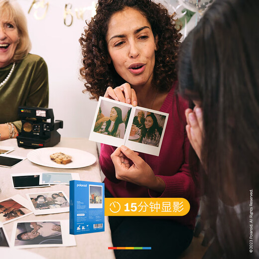 Polaroid (Polaroid) While stocks last, Polaroid photo paper, 600 one-shot photo paper, retro film, suitable for NOW/NOW+/I-2/600/Lab/636/2000 models, white frame color photo paper, 2 packs of 16 sheets, 6012, with battery, can be used for 600 models