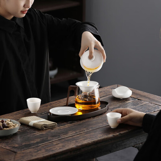 Shangyanfang tea leak filter tea filter white porcelain filter tea brewing tool all-ceramic integrated tea filter Kung Fu tea set accessories