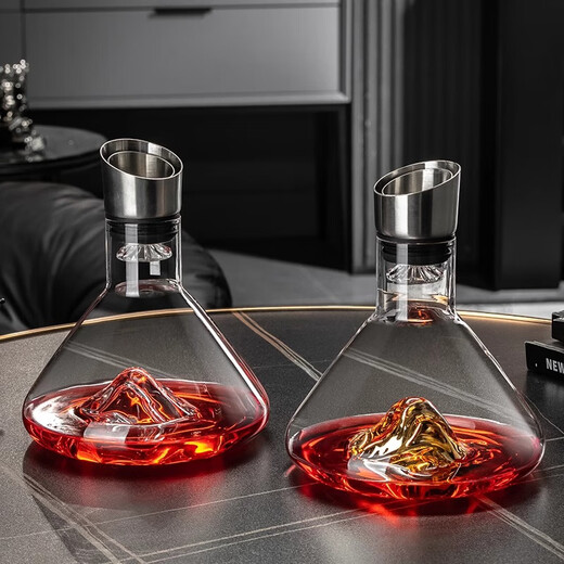 Genasi Jinshan Red Wine Falls Quick Decanter Wine Dispenser Home Set European Luxurious High-end Crystal Glass Red Wine Cup Jinshan Waterfall Decanter 1500ml