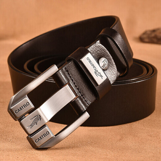 Cardile Crocodile Men's Belt First Layer Cowhide Belt Men's Business Casual Pin Buckle Men's Trouser Belt Birthday Gift for Husband