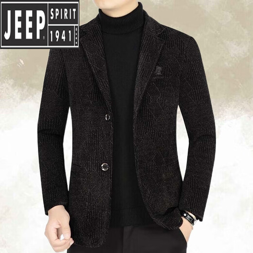JEEP SPIRIT men's autumn and winter suits middle-aged men's slim casual woolen woolen small suit dad jacket white 2201 M 170100-115Jin Jin equals 0.5 kg