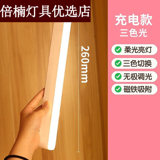 Fantizi Dormitory Lamp Student Desk Lamp Learning Bedside Wall Lamp Magnet Adsorption Lamp Bedroom Desk Reading Small 26cm with Color Sticker Stepless Dimming + Three Colors 1 Pack