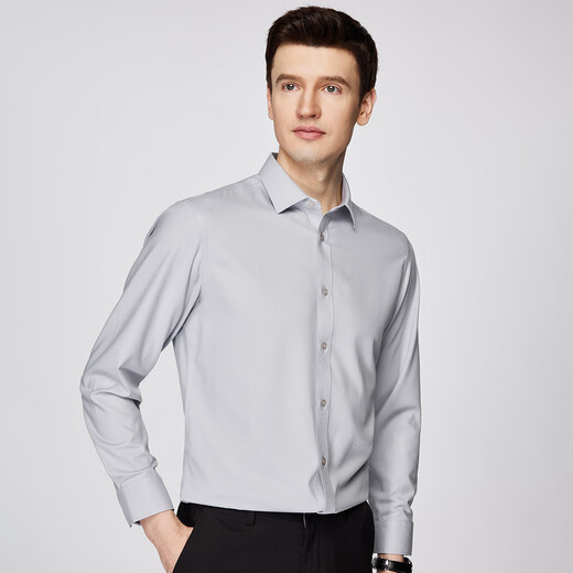 杉杉【30%莫代尔】衬衫长袖春秋柔软抗皱不起球不沾毛商务休闲衬衣