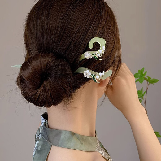 Flying flower plate hairpin, ancient style hairpin, step shake hairpin, modern daily wear cheongsam, Hanfu hairpin, hairpin, birthday gift, blue 2 pieces, 1 piece set