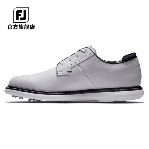 
FootJoy golf shoes FJ Men's Traditions Classic Fashionable Spikeless Spike Lightweight and Cushioned Golf Sports Shoes 57938 White/Naval Blue [Spike Style] 40 Size = US Size 7