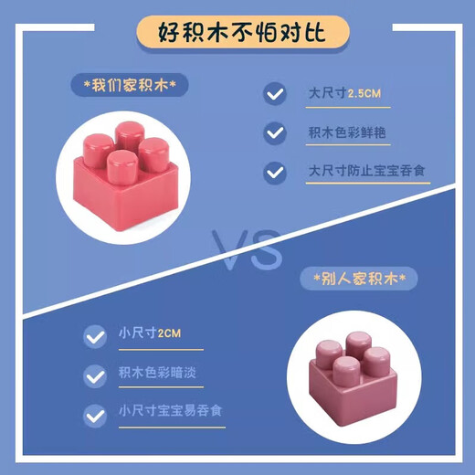 Children's large particles Morandi puzzle assembled building blocks toys DIY early childhood education 1-2-year-old baby brain-use intelligence development Macaron 106 pieces bag
