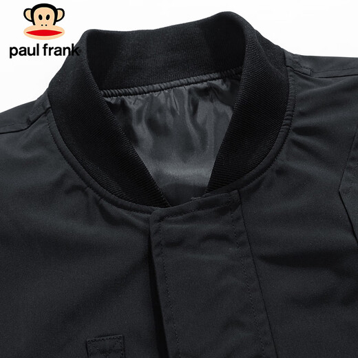Paul Frank Jacket Men's Autumn and Winter Trendy Casual Work Jacket Men's American Aviator Men's Black 2XL